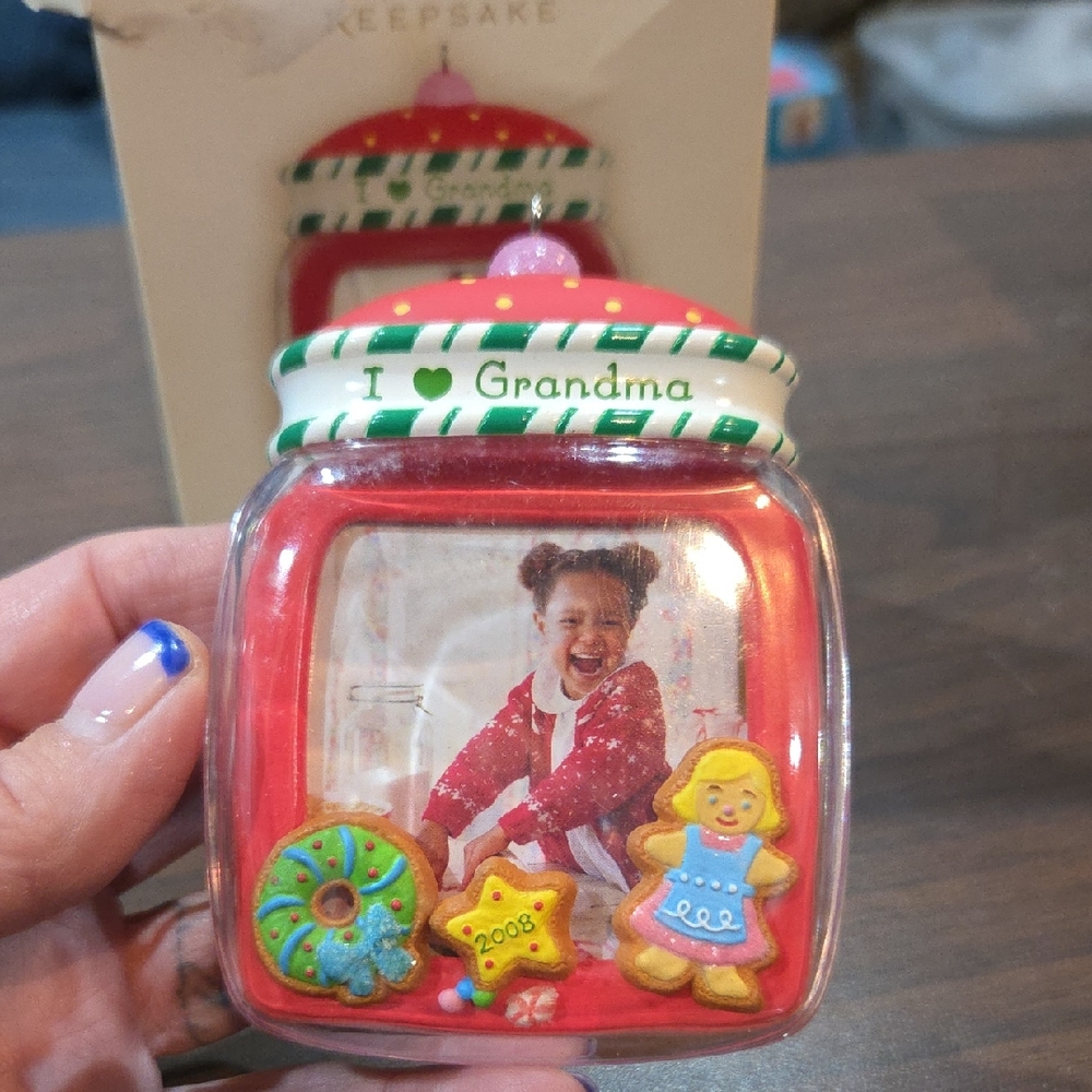 Hallmark I Love Grandma Red Keepsake Jar Pohto Frameornament/ Magnet